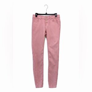 Wax Jean Junior’s size 7 pink skinny jeans. Three-button front. Tapered Ankle.